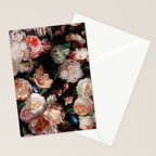 Baroque Flemish Rose Flowers Night Garden Stationery Card Gallery Image 2