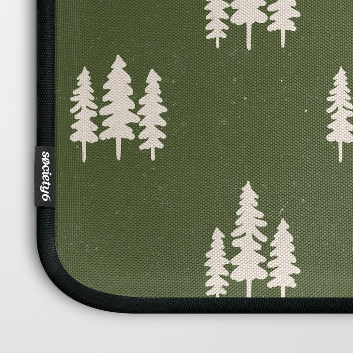 Forest Green Pines Trees Wanderlust Pattern Laptop Sleeve Gallery Image 3