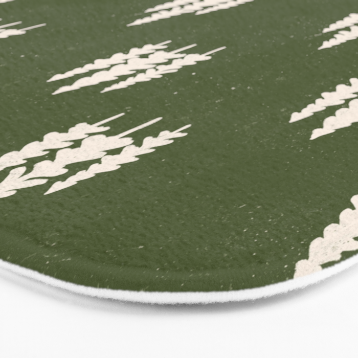 Forest Green Pines Trees Wanderlust Pattern Bath Mat Gallery Image 3