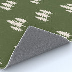 Forest Green Pines Trees Wanderlust Pattern Rug Gallery Image 4