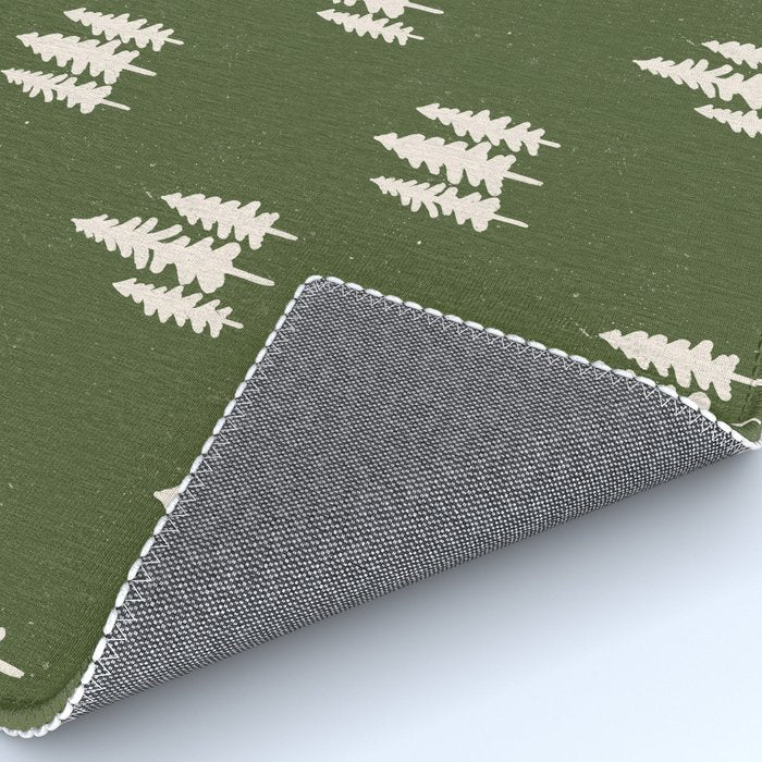 Forest Green Pines Trees Wanderlust Pattern Rug Gallery Image 4