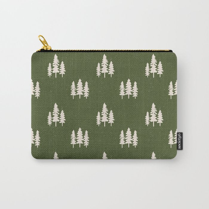 Forest Green Pines Trees Wanderlust Pattern Carry All Pouch Gallery Image 1