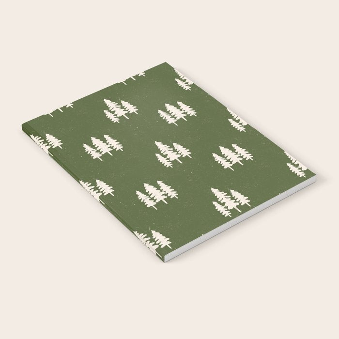 Forest Green Pines Trees Wanderlust Pattern Notebook Gallery Image 1