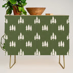 Forest Green Pines Trees Wanderlust Pattern Credenza Gallery Image 1