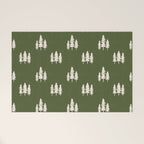 Forest Green Pines Trees Wanderlust Pattern Welcome Mat Gallery Image 1