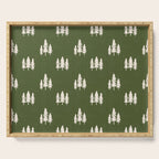Forest Green Pines Trees Wanderlust Pattern Serving Tray Gallery Image 1