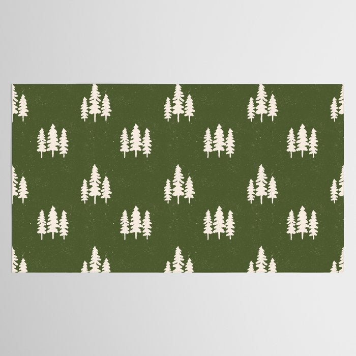 Forest Green Pines Trees Wanderlust Pattern Tablecloth Gallery Image 2