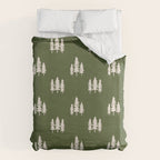 Forest Green Pines Trees Wanderlust Pattern Duvet Cover Gallery Image 6