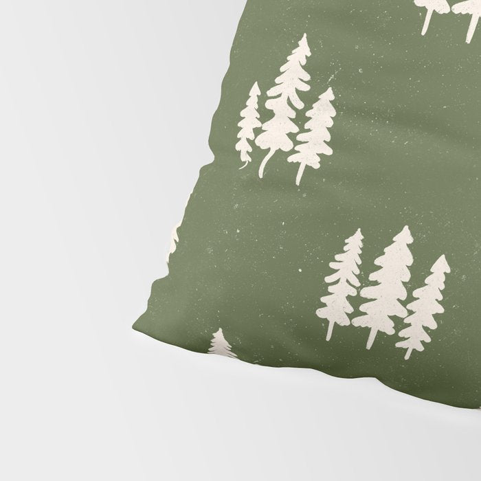 Forest Green Pines Trees Wanderlust Pattern Pillow Sham Gallery Image 4
