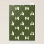 Forest Green Pines Trees Wanderlust Pattern Stationery Card Gallery Image 2