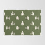 Forest Green Pines Trees Wanderlust Pattern Rug Gallery Image 2
