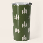 Forest Green Pines Trees Wanderlust Pattern Travel Mug Gallery Image 2