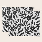 Black and white flower nature pattern Placemat Gallery Image 1