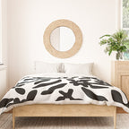 Black and white flower nature pattern Duvet Cover Gallery Image 3
