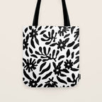 Black and white flower nature pattern Tote Bag Gallery Image 1