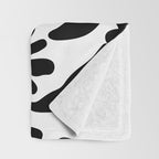 Black and white flower nature pattern Throw Blanket Gallery Image 3