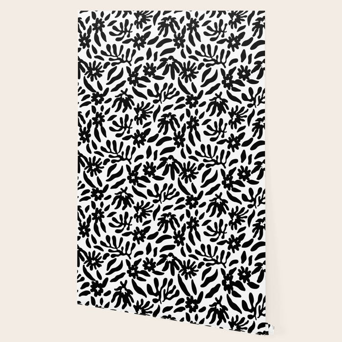 Black and white flower nature pattern Wallpaper Gallery Image 2
