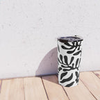 Black and white flower nature pattern Travel Mug Gallery Image 4