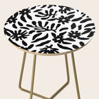 Black and white flower nature pattern Side Table Gallery Image 2