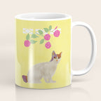 Calico Cat and Flower on Yellow Coffee Mug Gallery Image 1