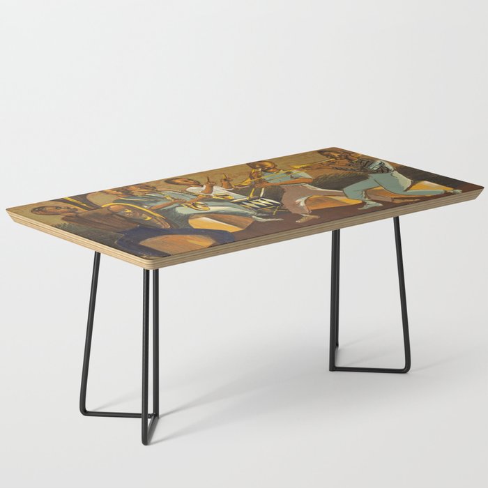 African American Masterpiece 'Harlem Musicians' WPA musical painting by Elizabeth Olds Coffee Table Gallery Image 1