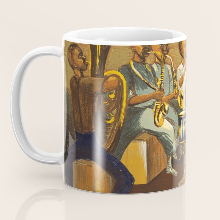 African American Masterpiece 'Harlem Musicians' WPA musical painting by Elizabeth Olds Coffee Mug Gallery Image 3