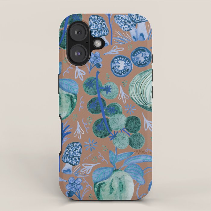 Garden Vegetables & Fresh Fruit in Blue Midnight iPhone Case Gallery Image 1