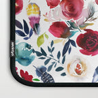 Burgundy pink teal blue watercolor boho floral Laptop Sleeve Gallery Image 3
