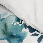 Burgundy pink teal blue watercolor boho floral Comforter Gallery Image 4