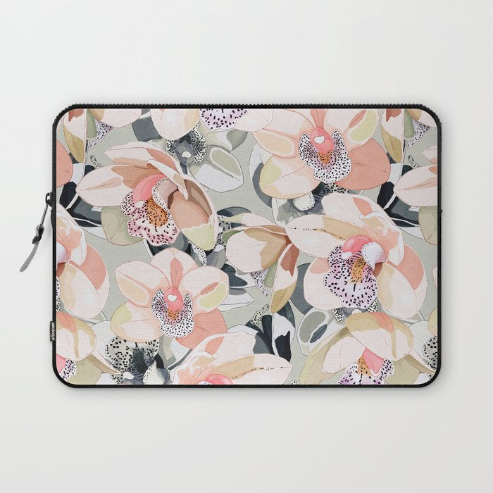 Tropical flowery leafy A Laptop Sleeve Gallery Image 1