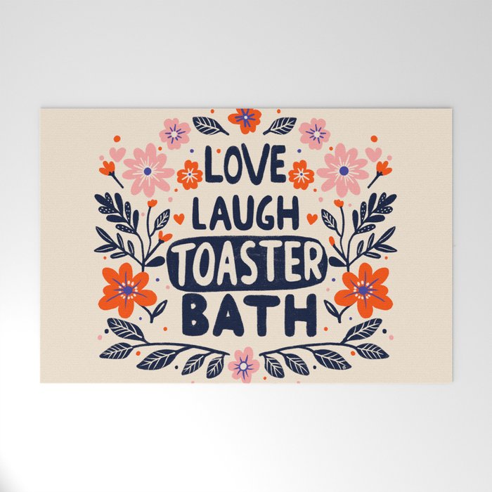 Love Laugh Toaster Bath Welcome Mat