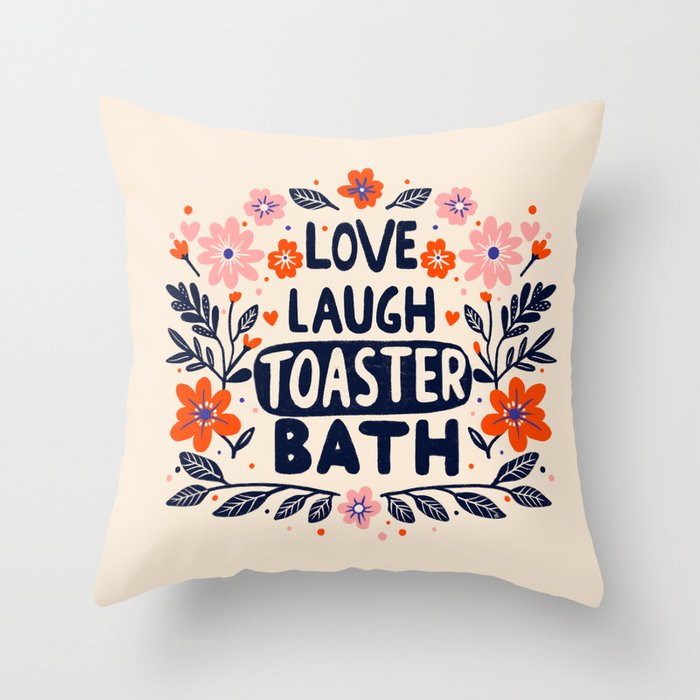 Love Laugh Toaster Bath Throw Pillow Gallery Image 6