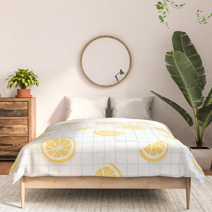 Retro lemon fruit slice cartoon pattern Comforter Gallery Image 3