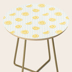 Retro lemon fruit slice cartoon pattern Side Table Gallery Image 2