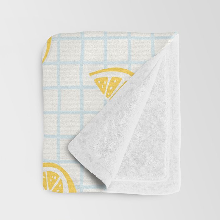 Retro lemon fruit slice cartoon pattern Throw Blanket Gallery Image 3