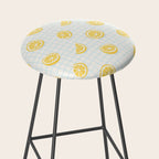 Retro lemon fruit slice cartoon pattern Stool Gallery Image 2