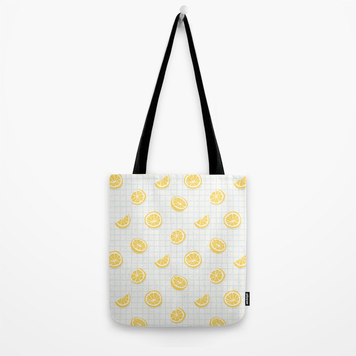 Retro lemon fruit slice cartoon pattern Tote Bag Gallery Image 2