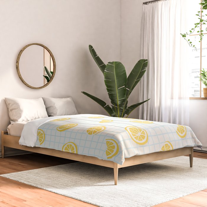 Retro lemon fruit slice cartoon pattern Comforter Gallery Image 2