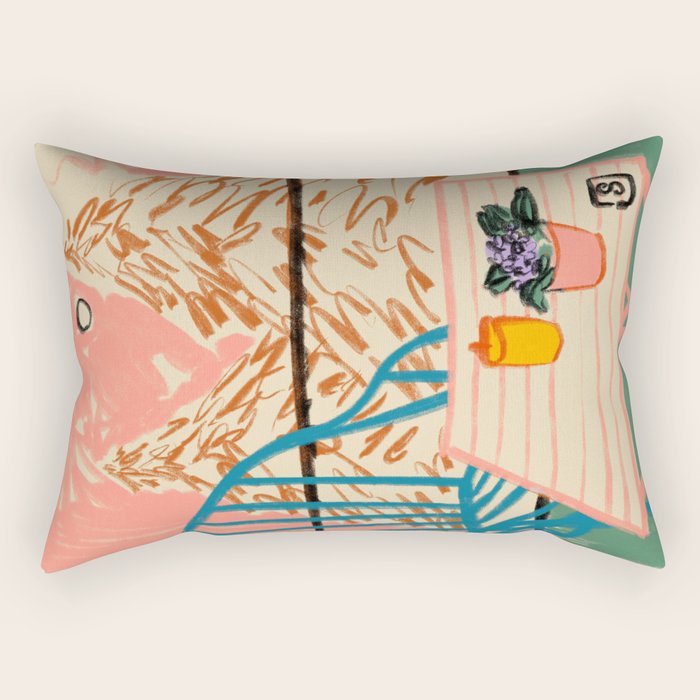 EVENING ON A TERRACE Rectangular Pillow Gallery Image 2