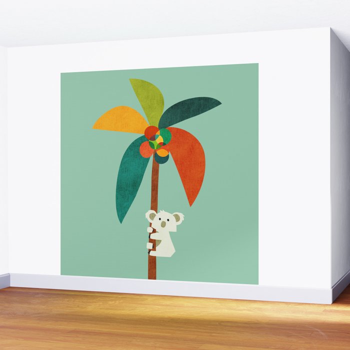Koala on Coconut Tree Wall Mural Gallery Image 2