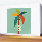 Koala on Coconut Tree Wall Mural Gallery Image 2