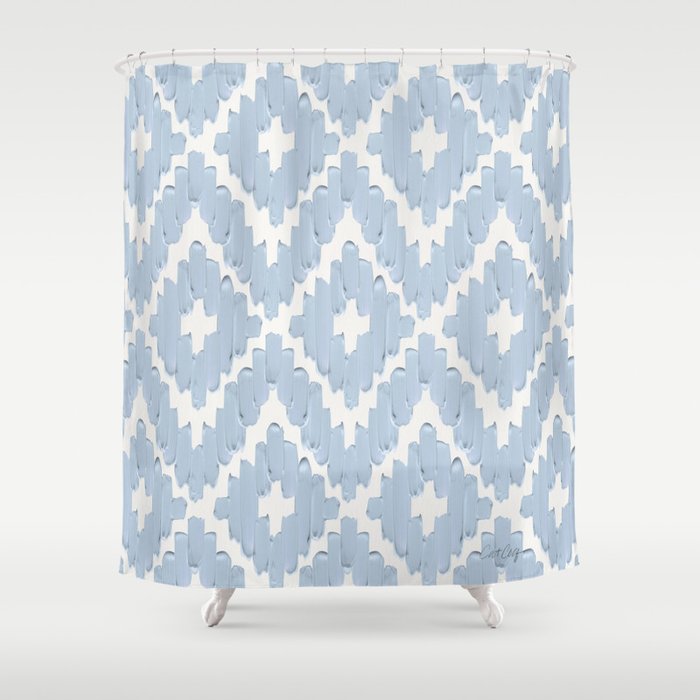 Textile Diamonds - Powder Blue  Shower Curtain Gallery Image 1