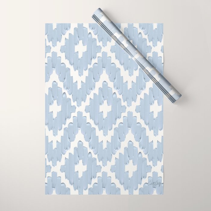 Textile Diamonds - Powder Blue  Wrapping Paper Gallery Image 1