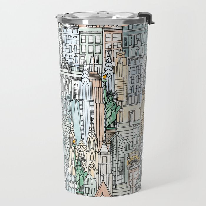 New York watercolor Travel Mug Gallery Image 2