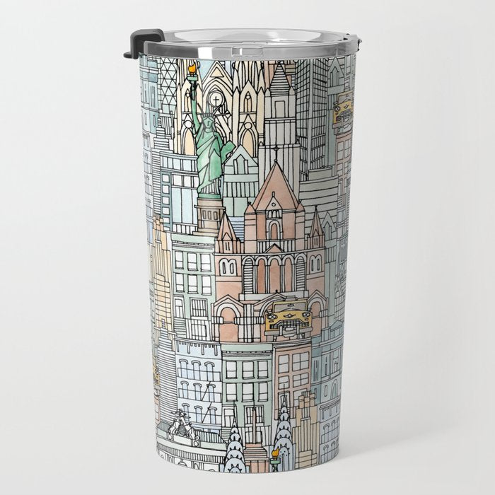 New York watercolor Travel Mug Gallery Image 3