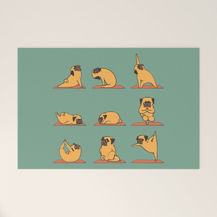 Pug Yoga Welcome Mat Gallery Image 1