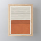 Terracotta Thin Black Lines Artwork Mini Art Print Gallery Image 1