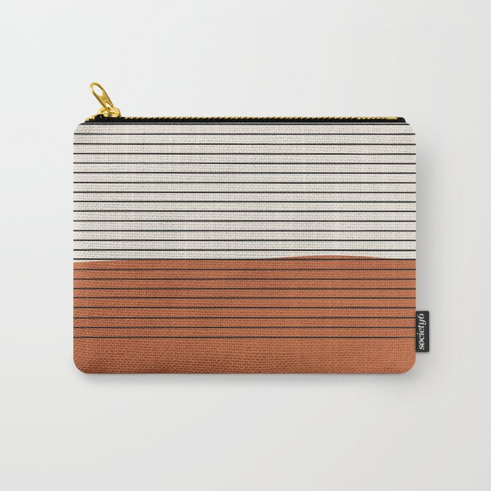 Terracotta Thin Black Lines Artwork Carry All Pouch Gallery Image 1