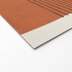 Terracotta Thin Black Lines Artwork Welcome Mat Gallery Image 2
