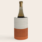 Terracotta Thin Black Lines Artwork Wine Chiller Gallery Image 1